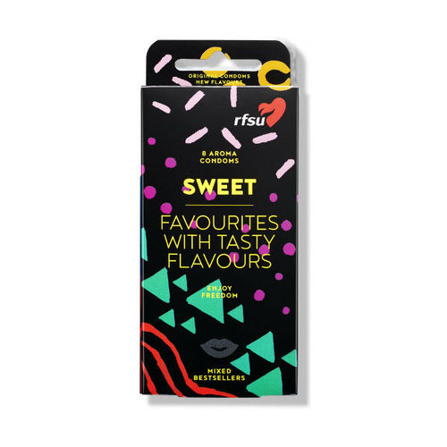 RFSU Sweet 8, mixed bestseller condoms with added flavour