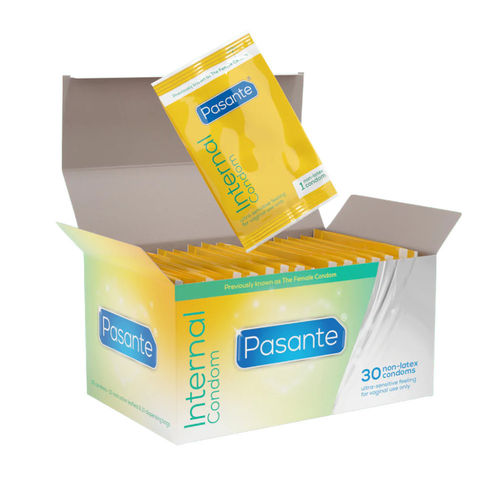Pasante Internal 30 pcs, female non-latex condom
