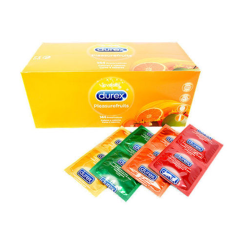 Durex Pleasurefruits 144pcs, selection of fruity and colourful condoms