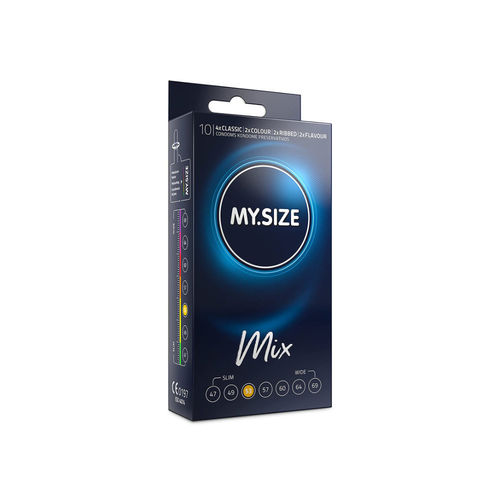 MY.SIZE MIX 53 10 kpl, valikoima keskikokoisia kondomeja