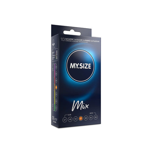 MY.SIZE MIX 57 10 kpl, valikoima hieman tilavampia kondomeja