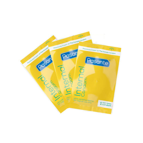 Pasante Internal 3 kpl pussissa, naisten lateksiton kondomi